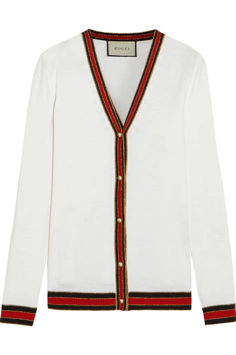 gucci cardigan white|Gucci cardigan for women.